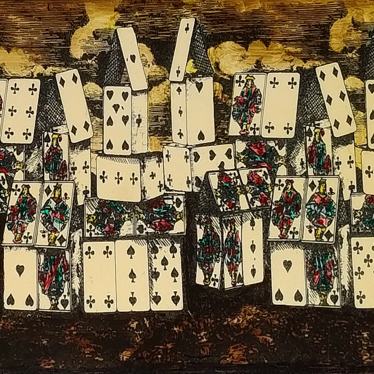 Walnut playing card box by Piero Fornasetti, 1970s 9