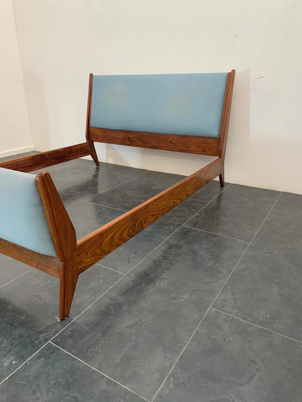 Rosewood and fabric bed by Frauflex, 1960s 3