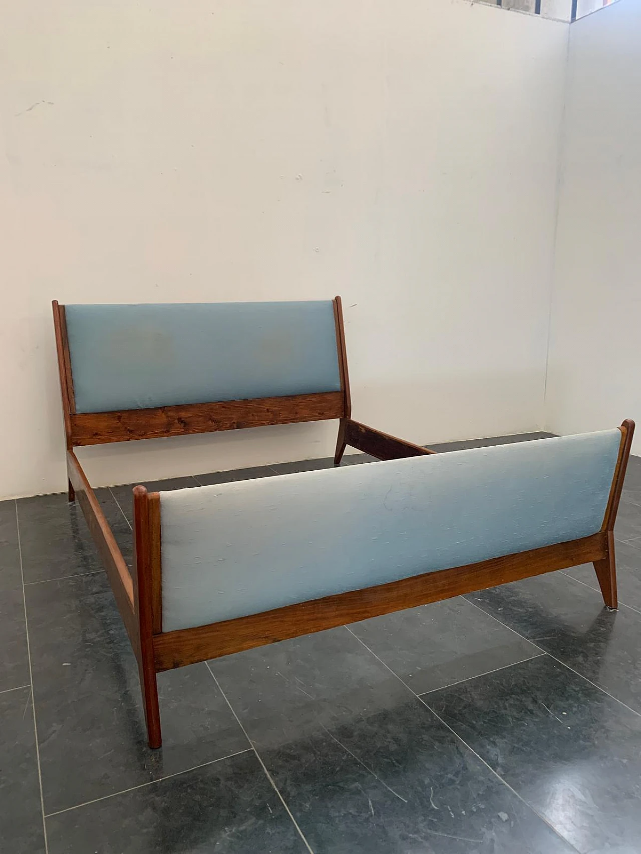 Rosewood and fabric bed by Frauflex, 1960s 4