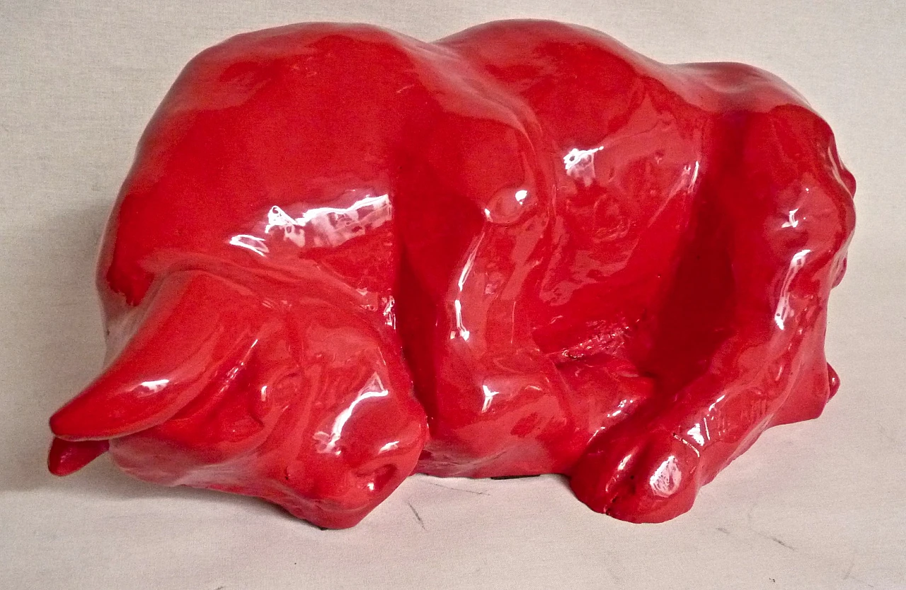 Dino Milani, sleeping bull, fiberglass sculpture, 1998 5