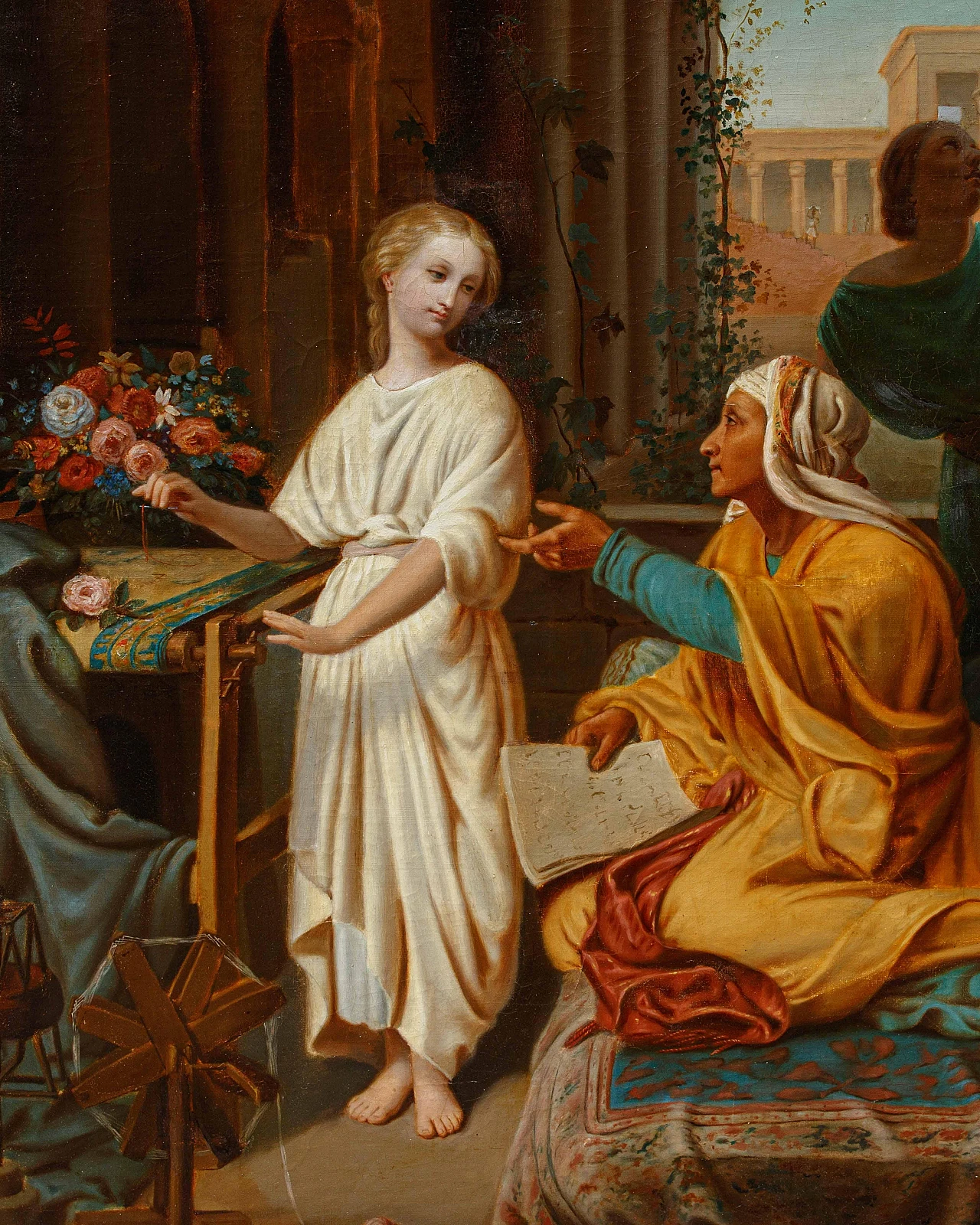 François-Barthélemy-Marius Abel, Pompeian scene with spinner, 1876 3