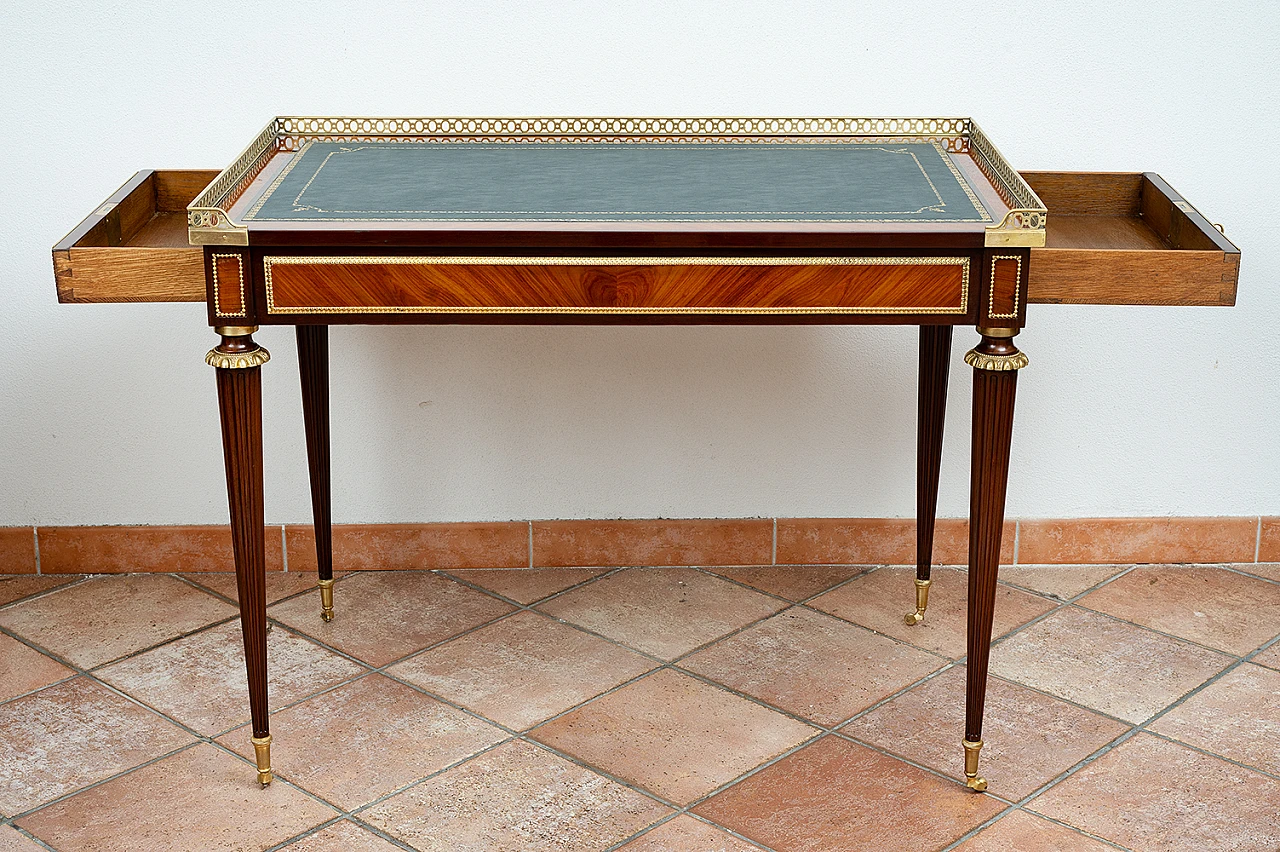 French Napoleon III mahogany and bronze writing desk, 19th century 7