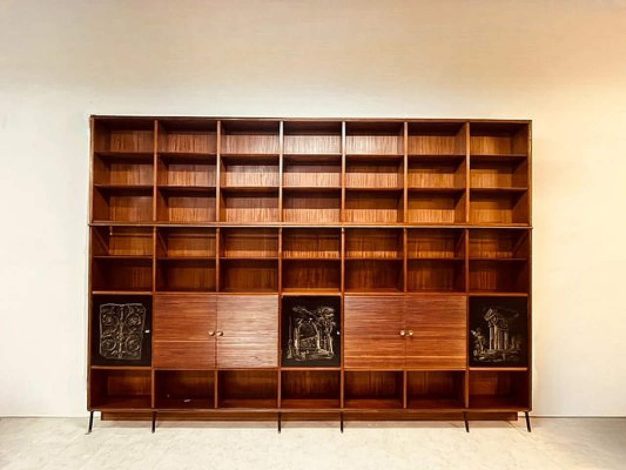 Mahogany veneered bookcase by Tommaso Gnone, 1950s 1