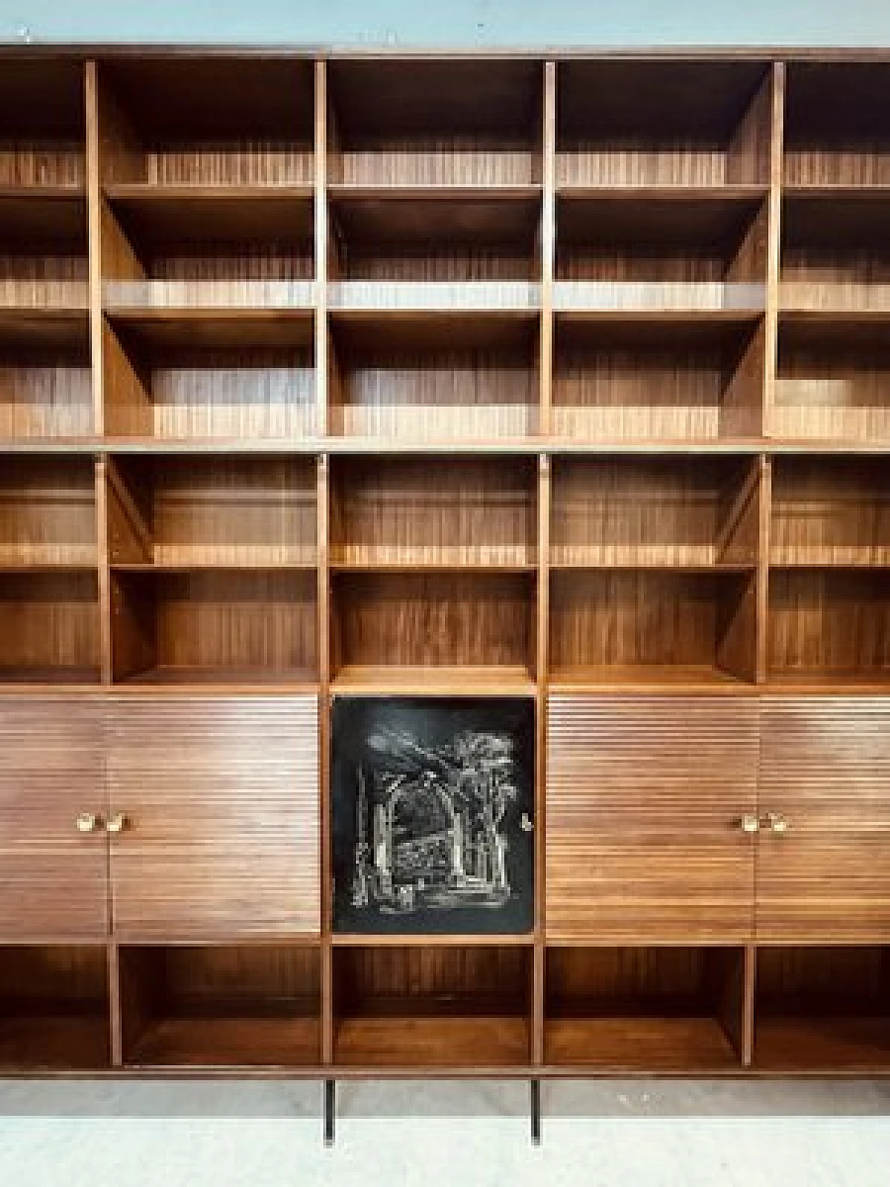 Mahogany veneered bookcase by Tommaso Gnone, 1950s 4