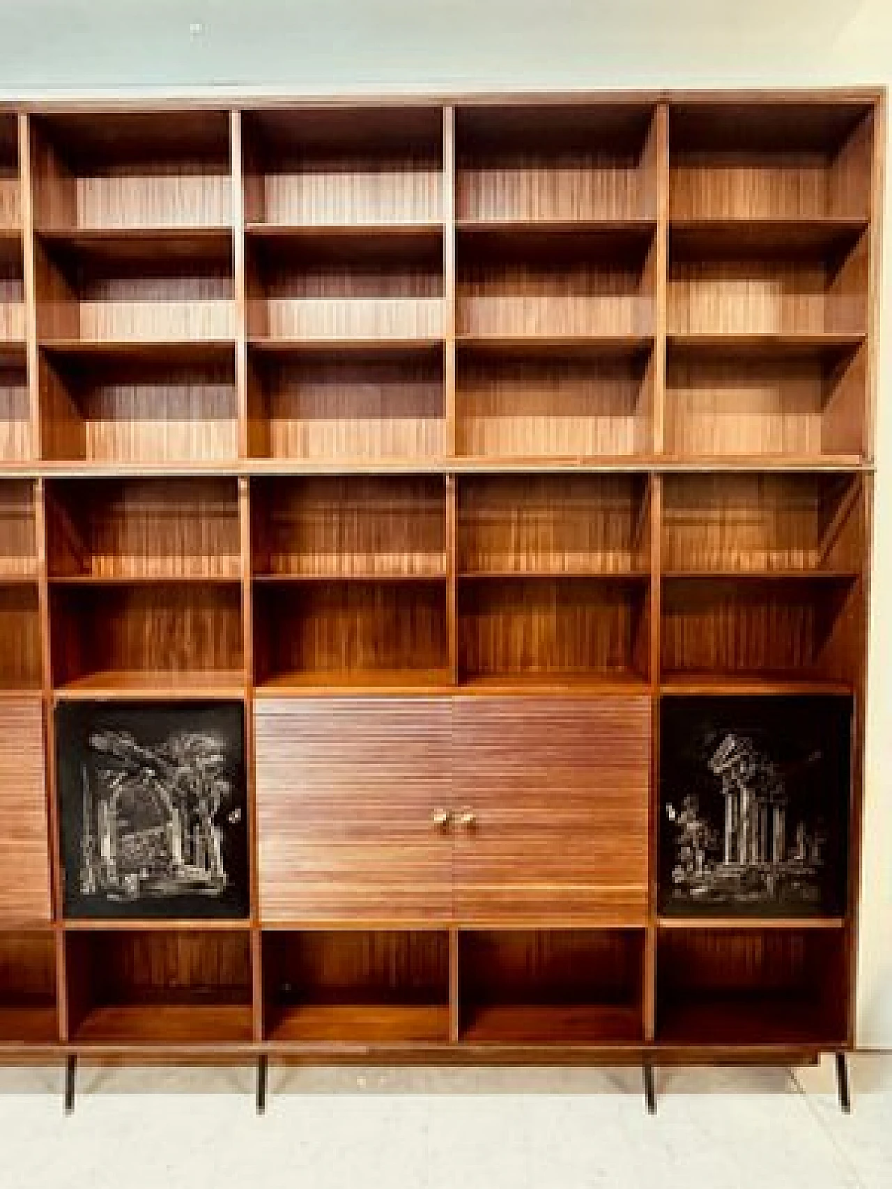 Mahogany veneered bookcase by Tommaso Gnone, 1950s 5