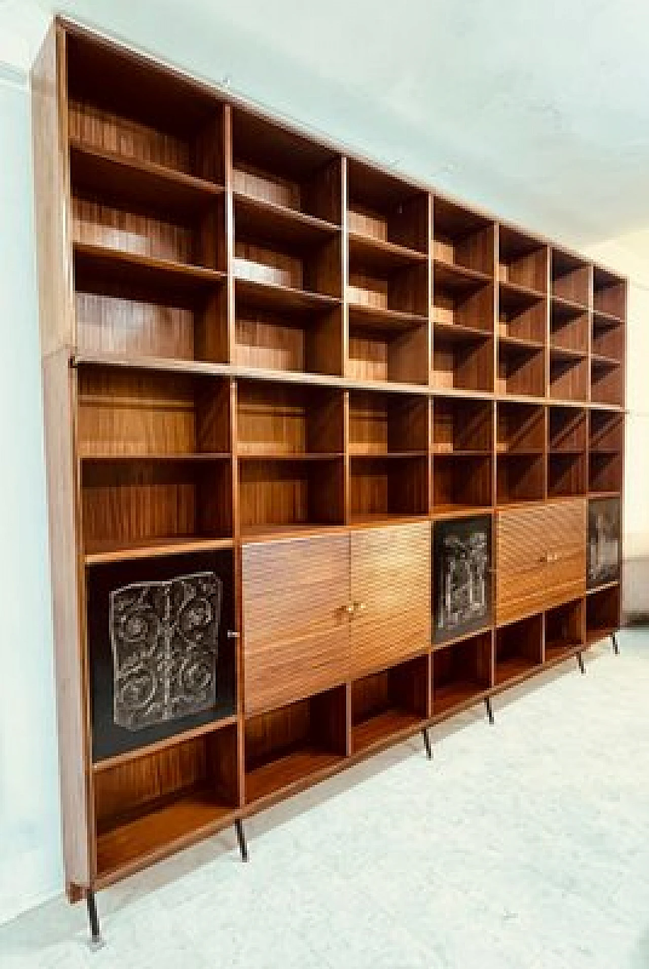 Mahogany veneered bookcase by Tommaso Gnone, 1950s 7