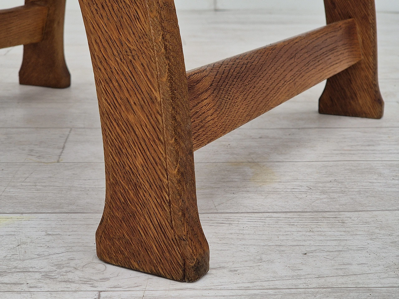 Danish oak and yellow wool armchair, 1950s 17