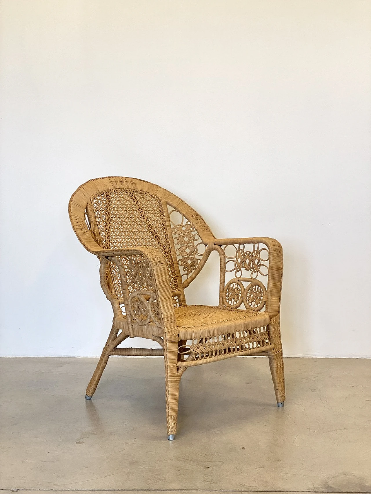 Wicker sofa, pair of armchairs and coffee table, 1980s 15