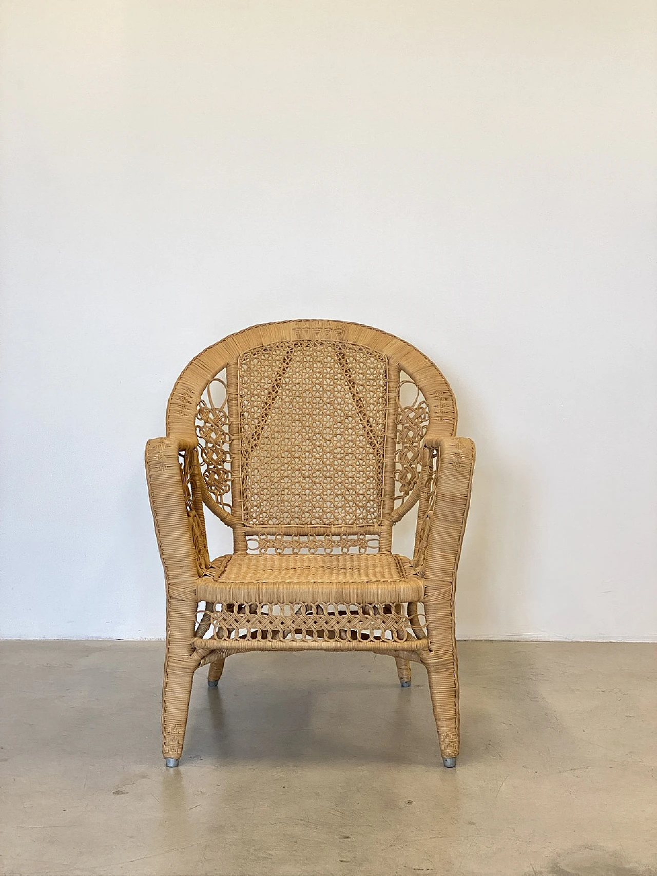 Wicker sofa, pair of armchairs and coffee table, 1980s 16