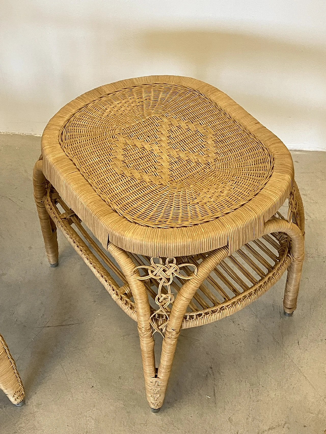 Wicker sofa, pair of armchairs and coffee table, 1980s 19