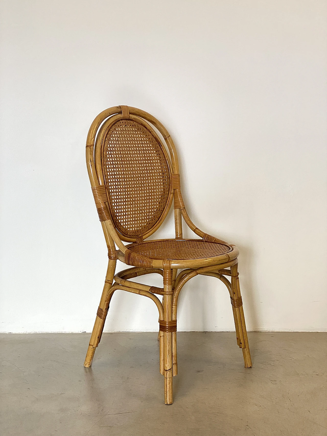 4 Chairs and game table in bamboo, 1970s 20