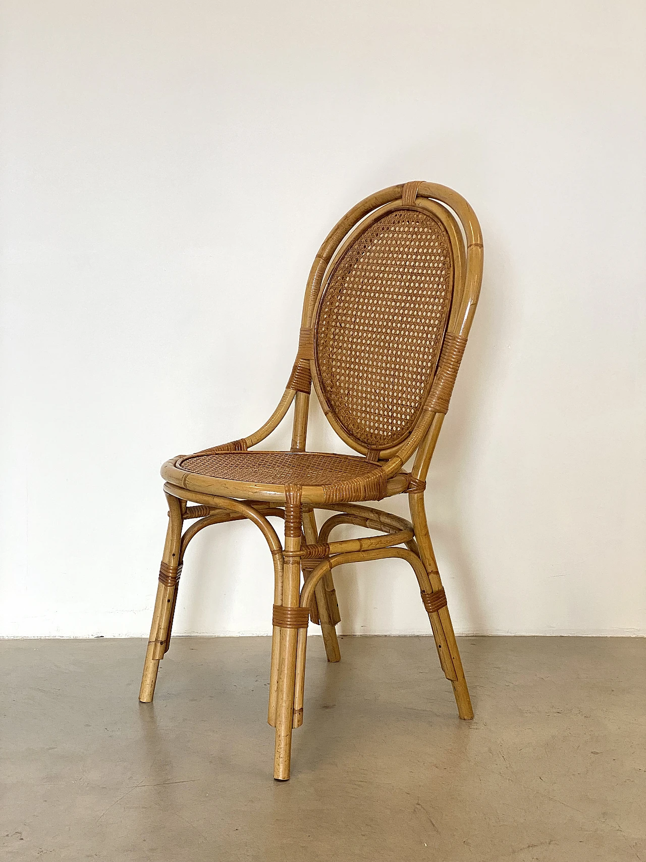 4 Chairs and game table in bamboo, 1970s 24