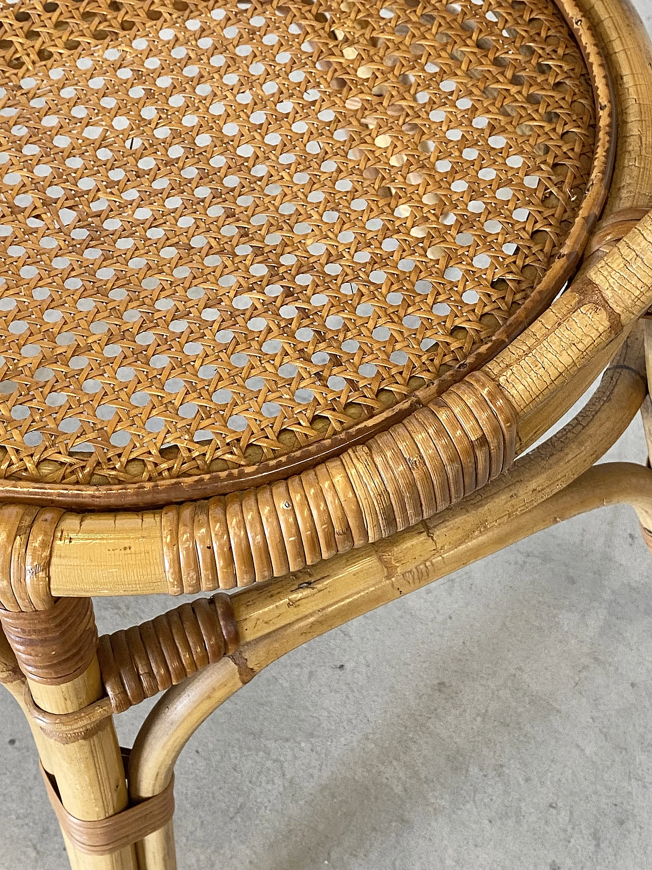 4 Chairs and game table in bamboo, 1970s 30