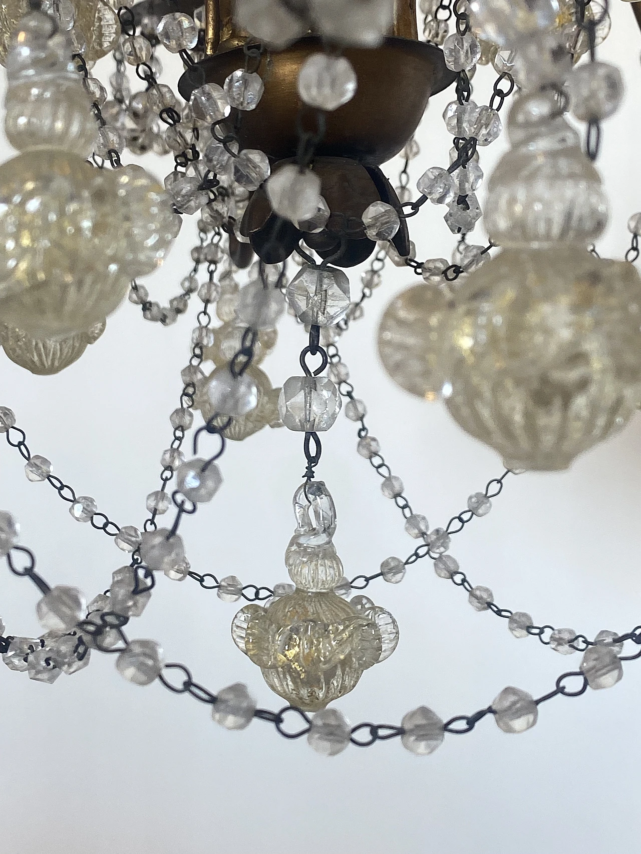 Gilded metal and Murano glass chandelier, 1960s 2