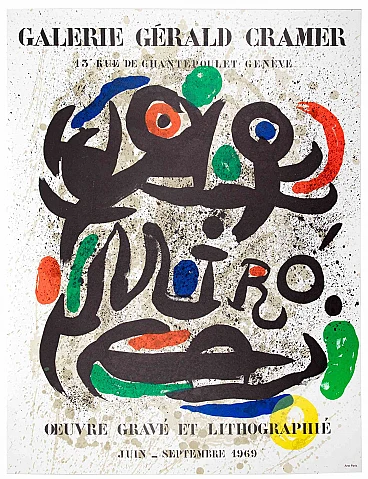 Joan Mirò, Exhibition Poster Galerie Gerald Cramer, 1960s-1970s