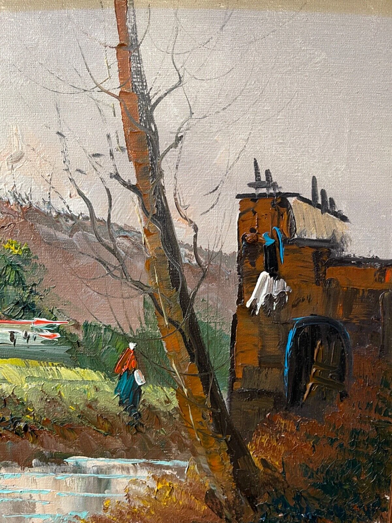 Aldo Pironti, paesaggio rurale, dipinto a olio su tela 2