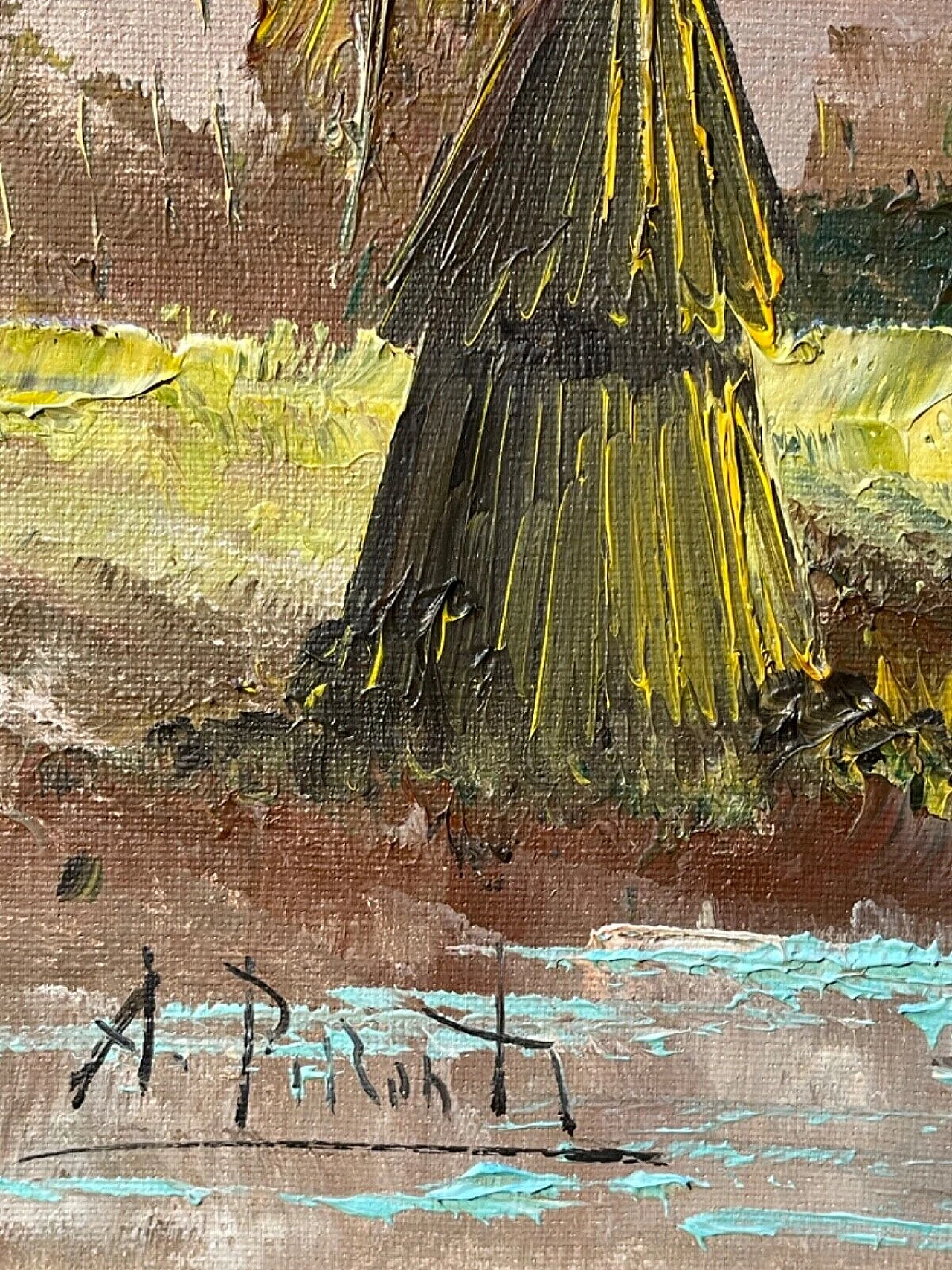 Aldo Pironti, paesaggio rurale, dipinto a olio su tela 5