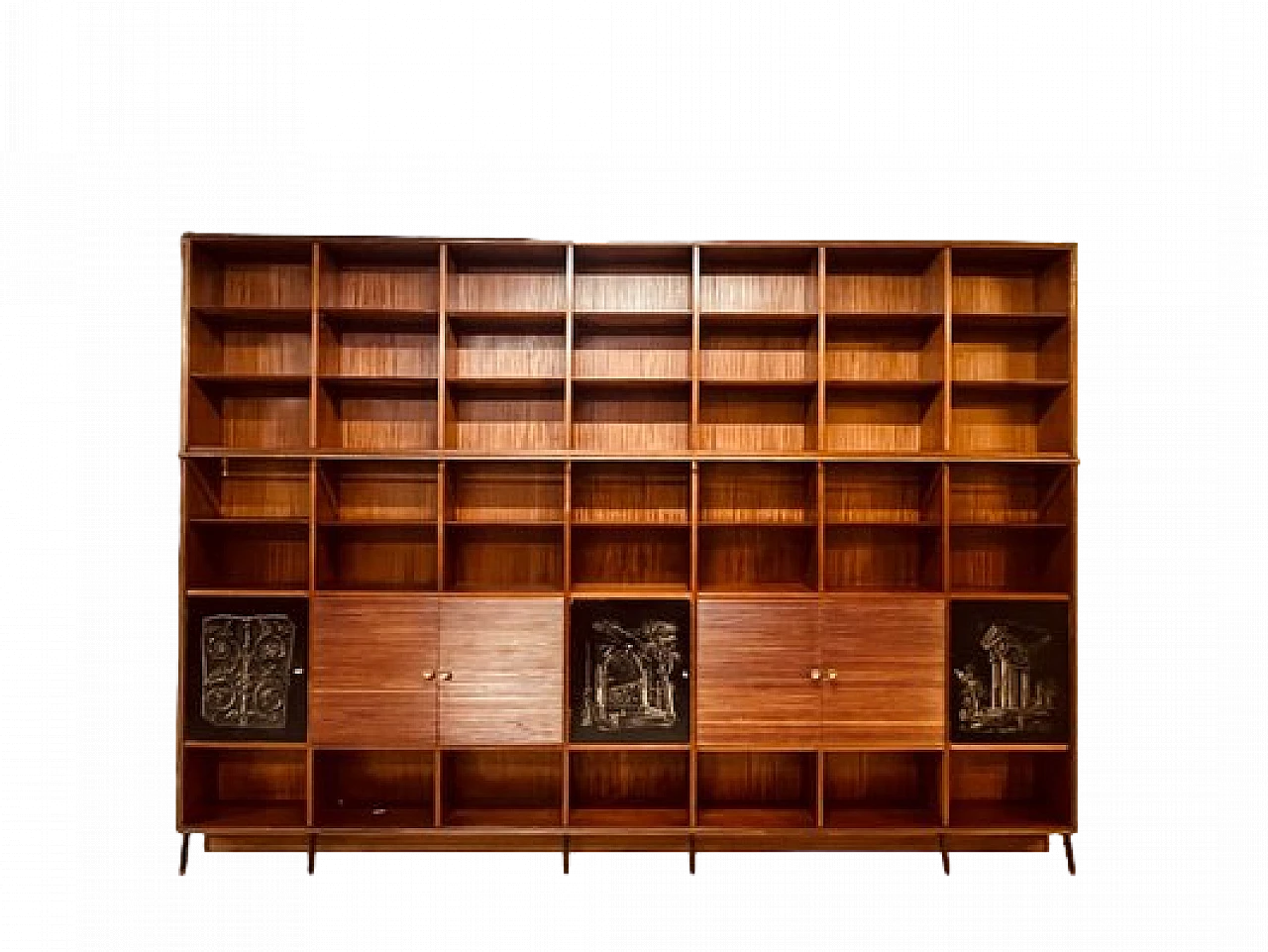 Mahogany veneered bookcase by Tommaso Gnone, 1950s 8