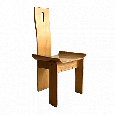 Sculptural wooden chair attributed to Edoardo Landi, 1970s