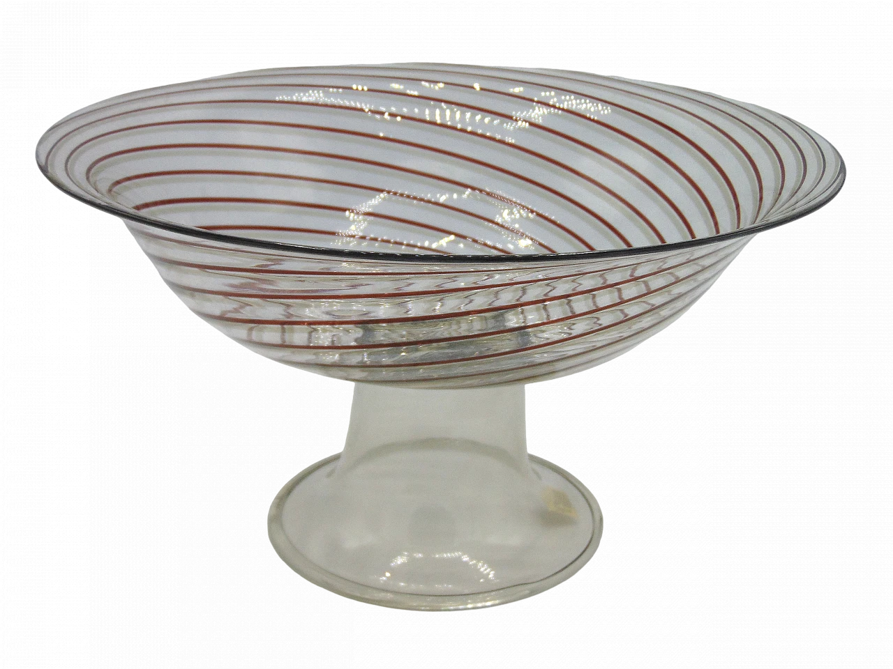 Glass pedestal bowl by Thorsen and Karlsson for Venini, 1960s 4