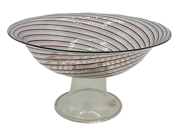 Glass pedestal bowl by Thorsen and Karlsson for Venini, 1960s