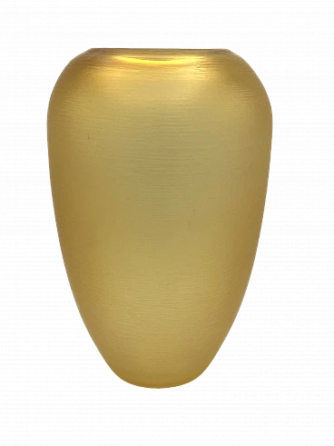 Amber glass Incisi vase by Paolo Venini, 1993