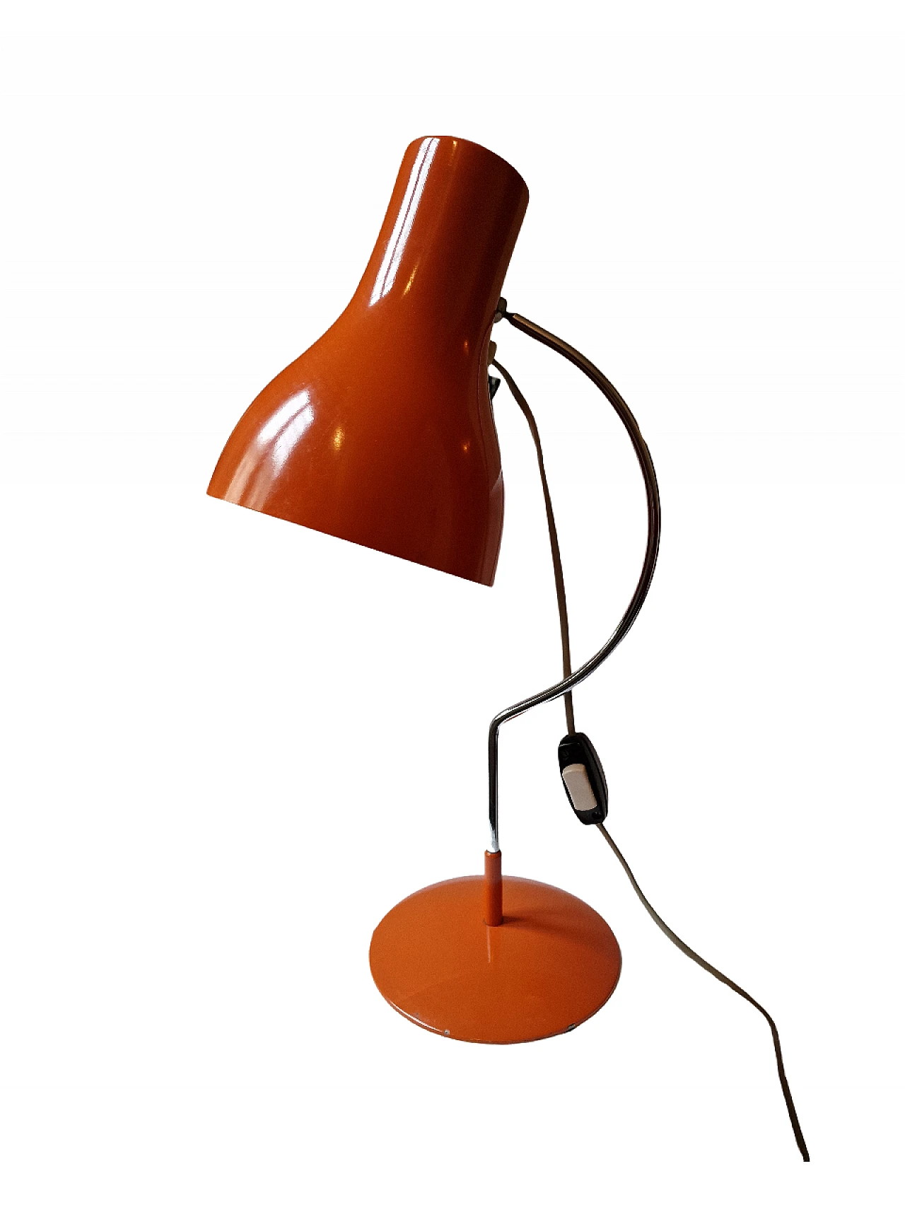 Orange metal table lamp, 1960s 1