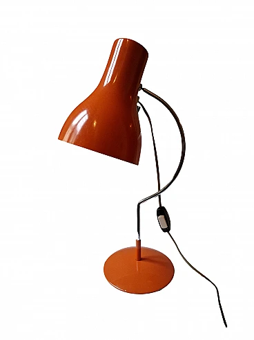 Orange metal table lamp, 1960s