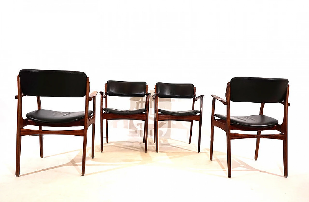 4 Rosewood OD 50 chairs by Erik Buck for OD Mobler, 1960s 1