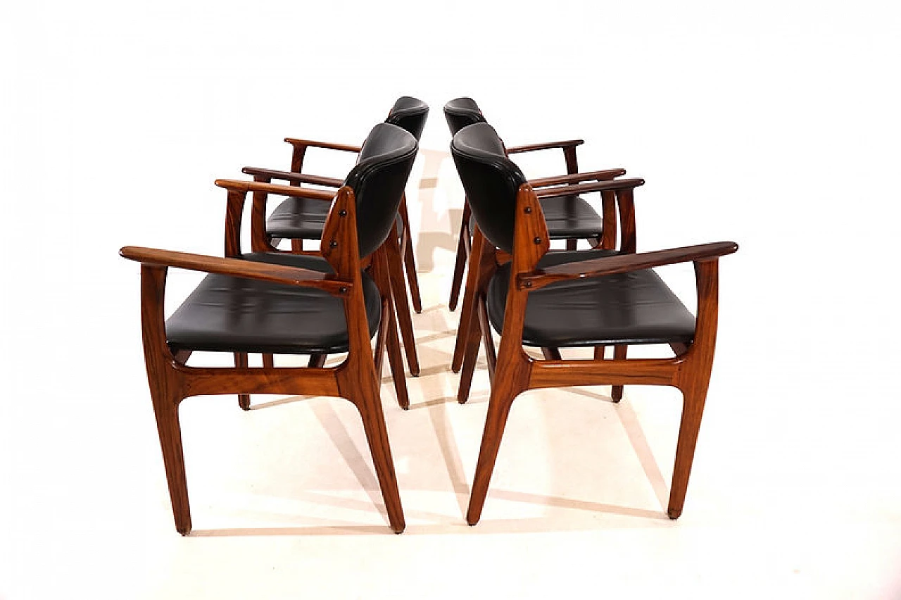 4 Rosewood OD 50 chairs by Erik Buck for OD Mobler, 1960s 8