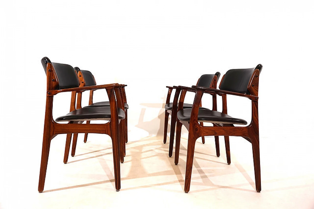 4 Rosewood OD 50 chairs by Erik Buck for OD Mobler, 1960s 9