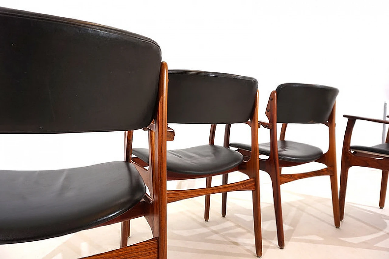 4 Rosewood OD 50 chairs by Erik Buck for OD Mobler, 1960s 13