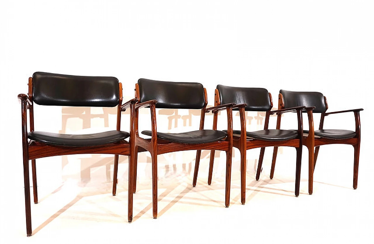 4 Rosewood OD 50 chairs by Erik Buck for OD Mobler, 1960s 14