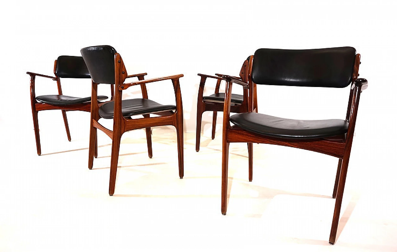 4 Rosewood OD 50 chairs by Erik Buck for OD Mobler, 1960s 15