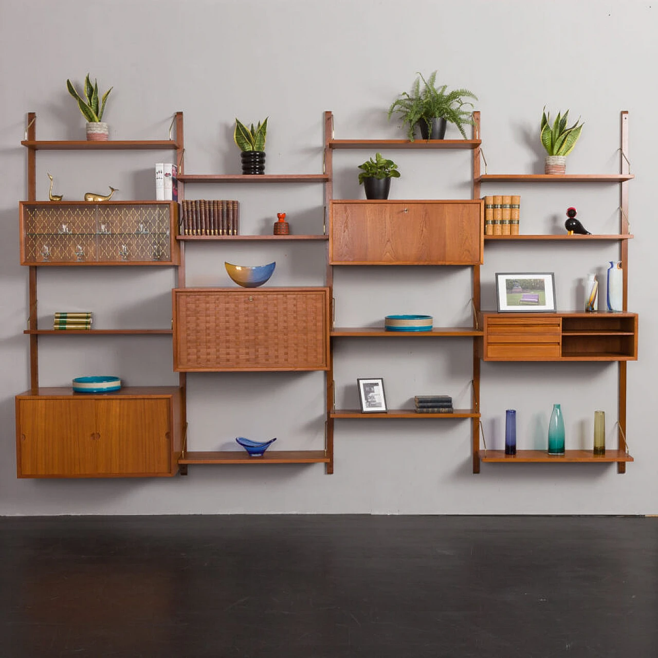 Libreria modulare in teak di Poul Cadovius per Cado, anni '60 2