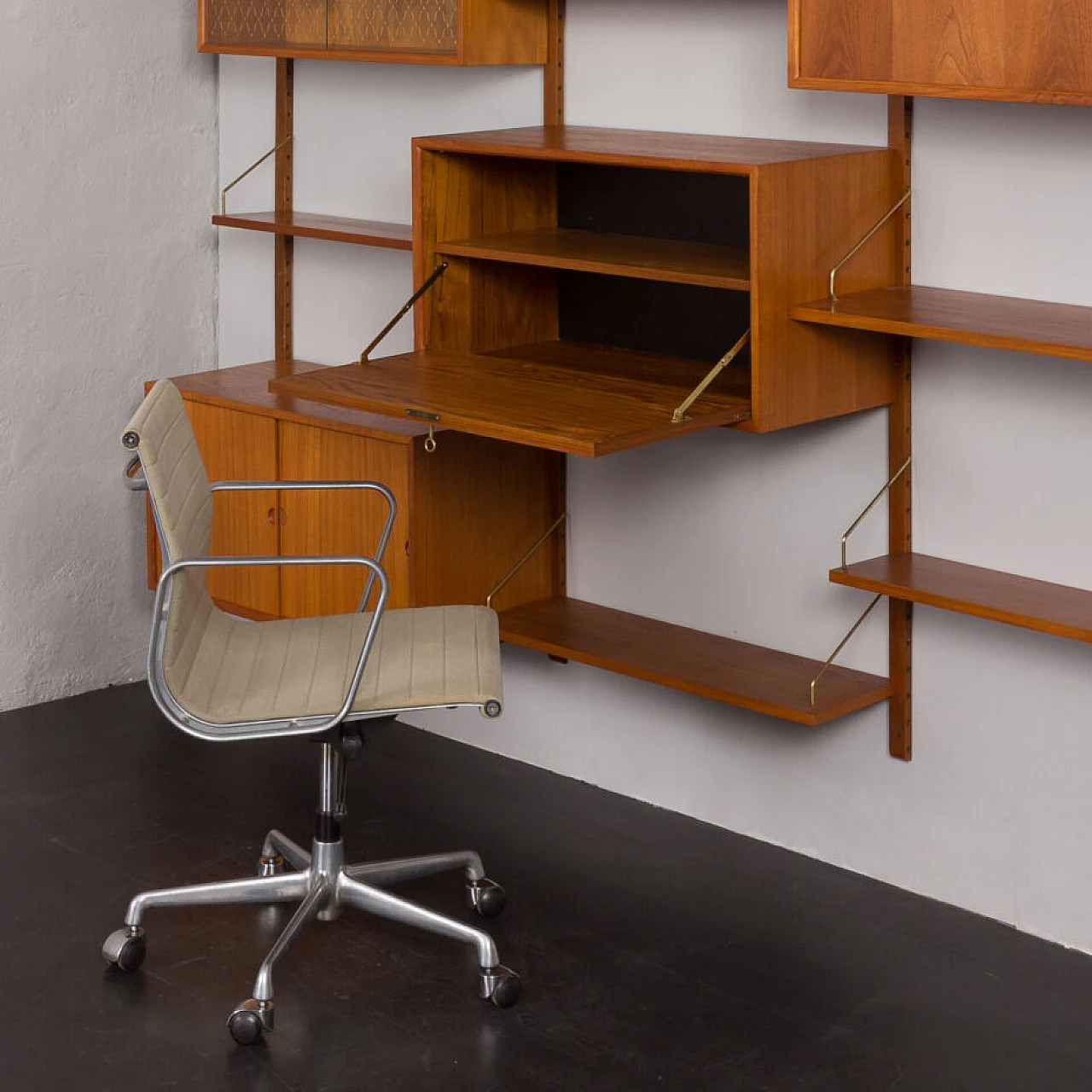 Libreria modulare in teak di Poul Cadovius per Cado, anni '60 11