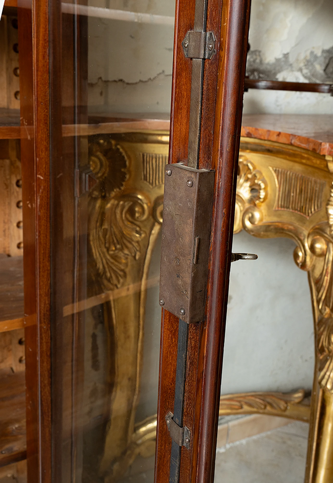 Pair of bookcases in mahogany & poplar with glass doors, 19th century 5