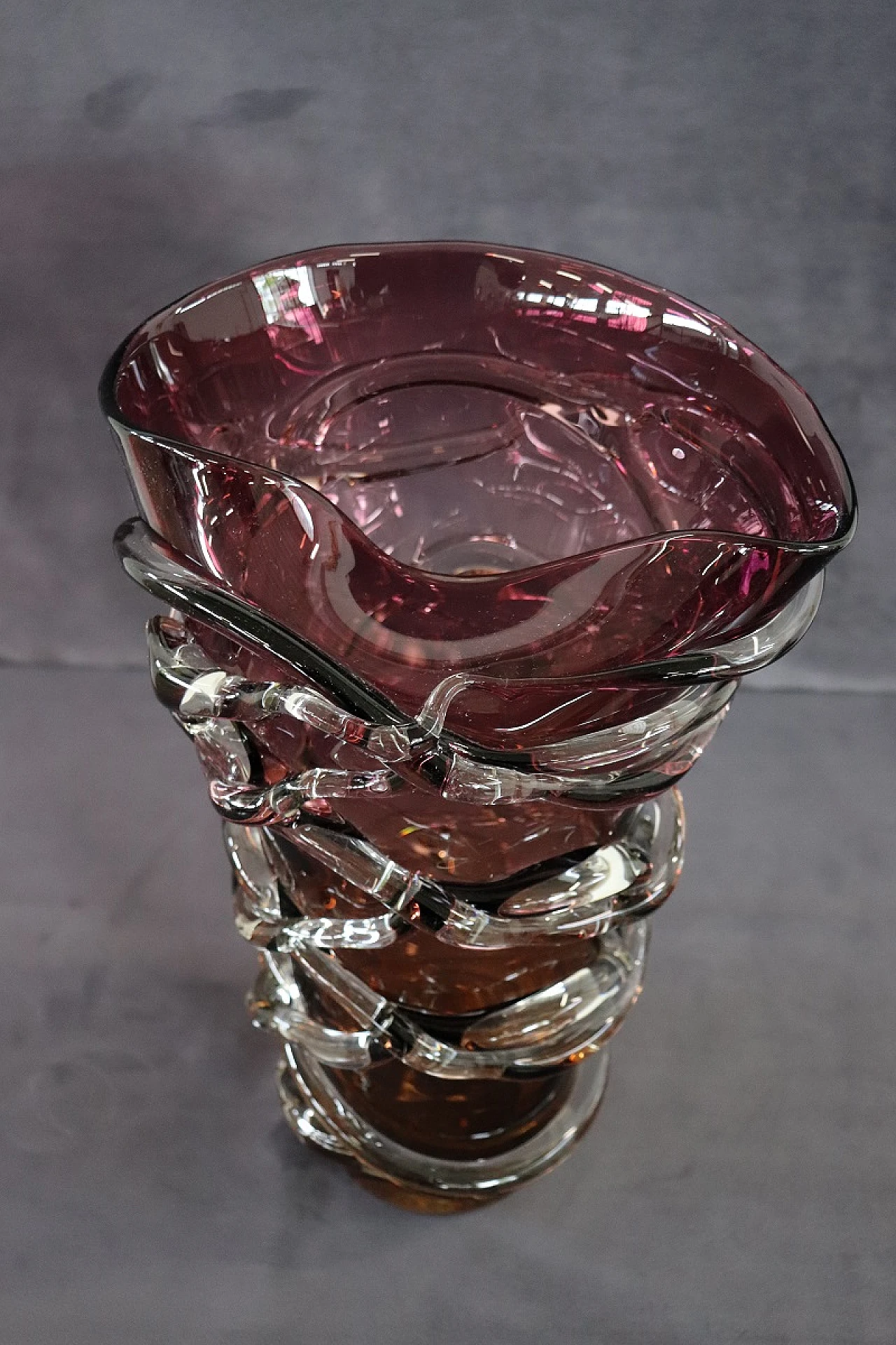 Amber-coloured Murano glass vase, 1980s 4