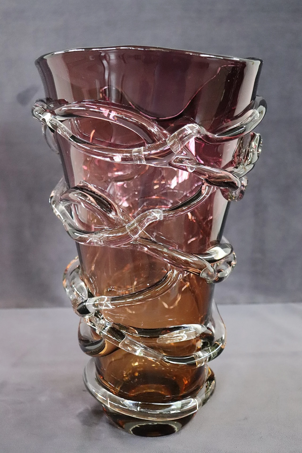 Amber-coloured Murano glass vase, 1980s 7