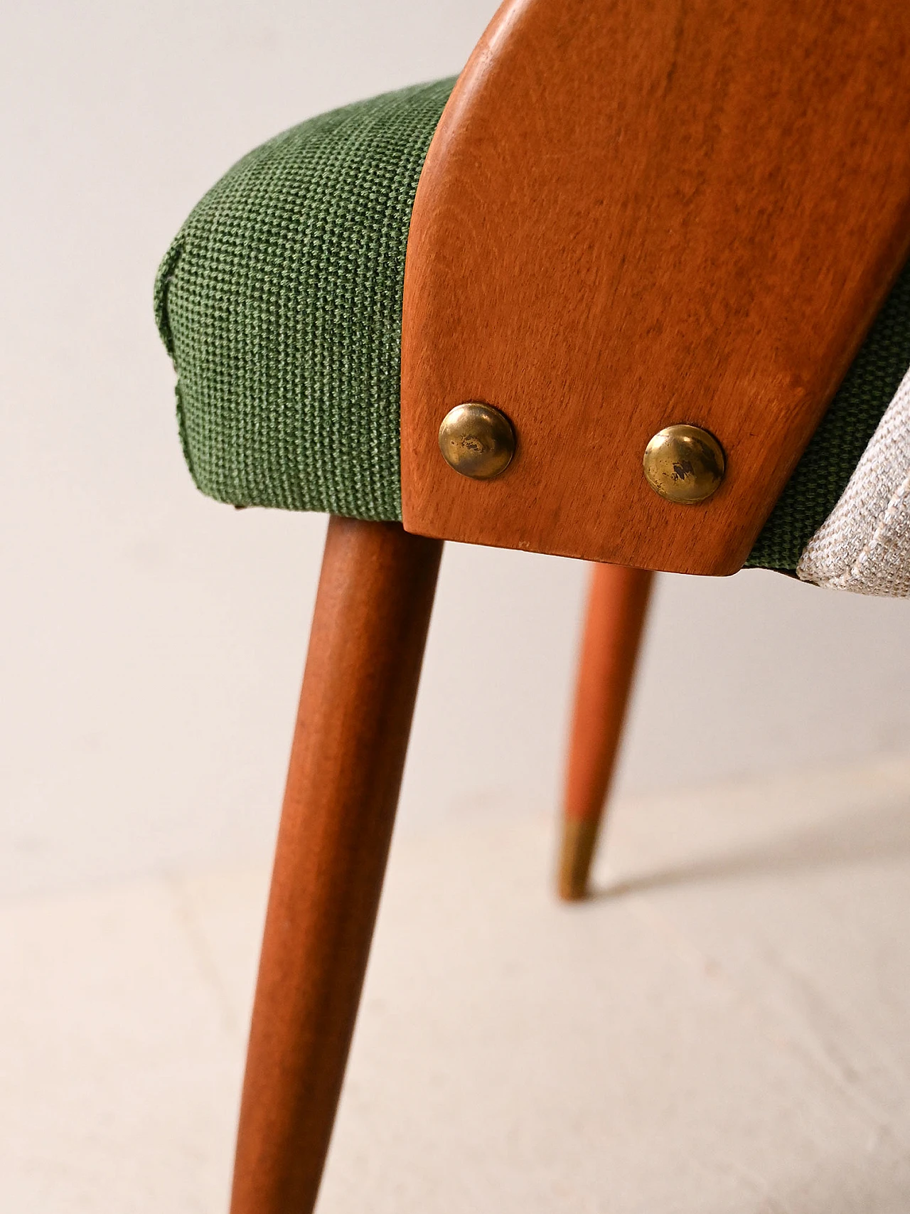 Pair of Scandinavian wooden armchairs with armrests, 1960s 7