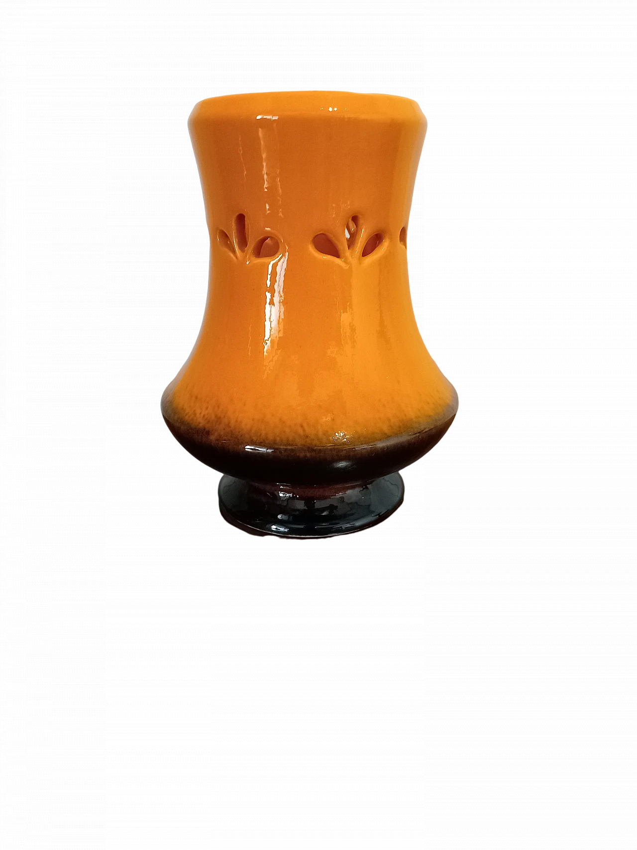 Vaso in ceramica arancione di Federico Simone per Casarte, anni '70 6