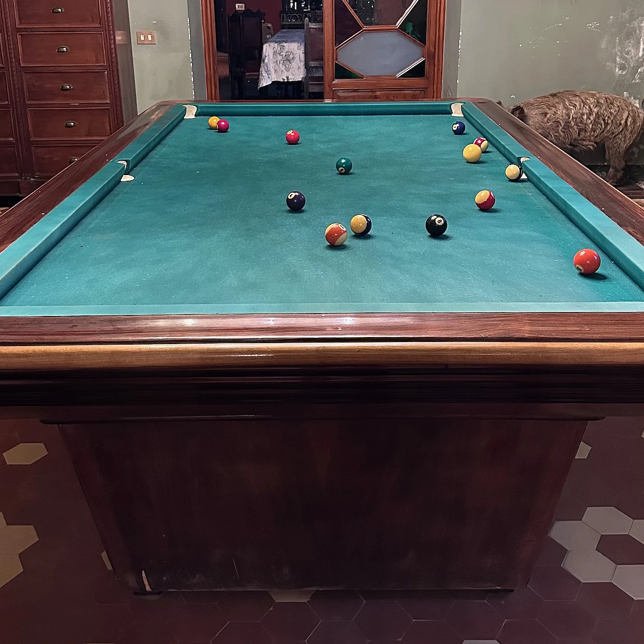 Art Deco mahogany pool table by Fratelli Deagostini, 1954 1