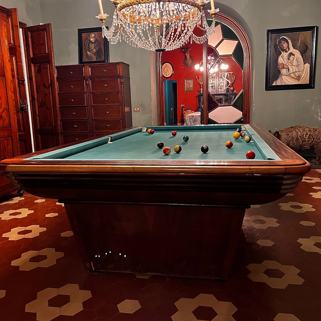 Art Deco mahogany pool table by Fratelli Deagostini, 1954 4