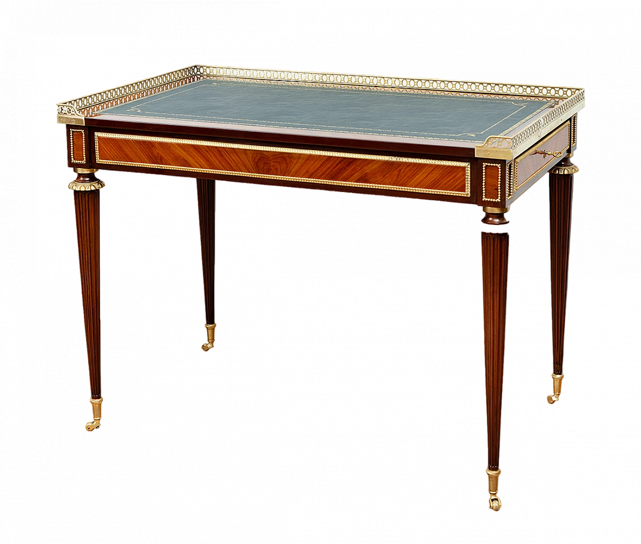 French Napoleon III mahogany and bronze writing desk, 19th century 9