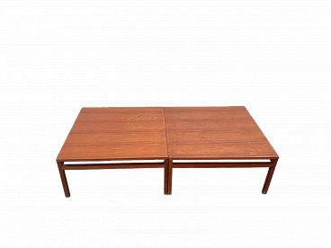 Pair of squared teak coffee table, 1960s