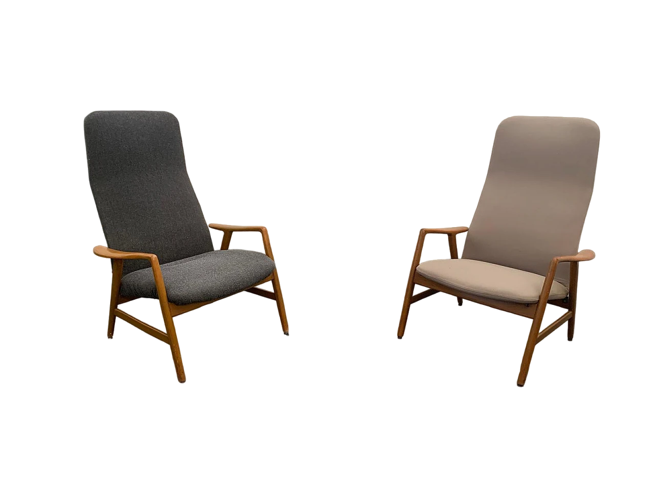 Pair of reclining armchairs by Pizzetti Roma, 1950s 14