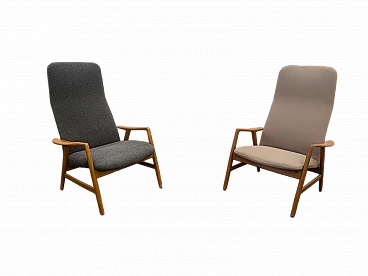 Pair of reclining armchairs by Pizzetti Roma, 1950s