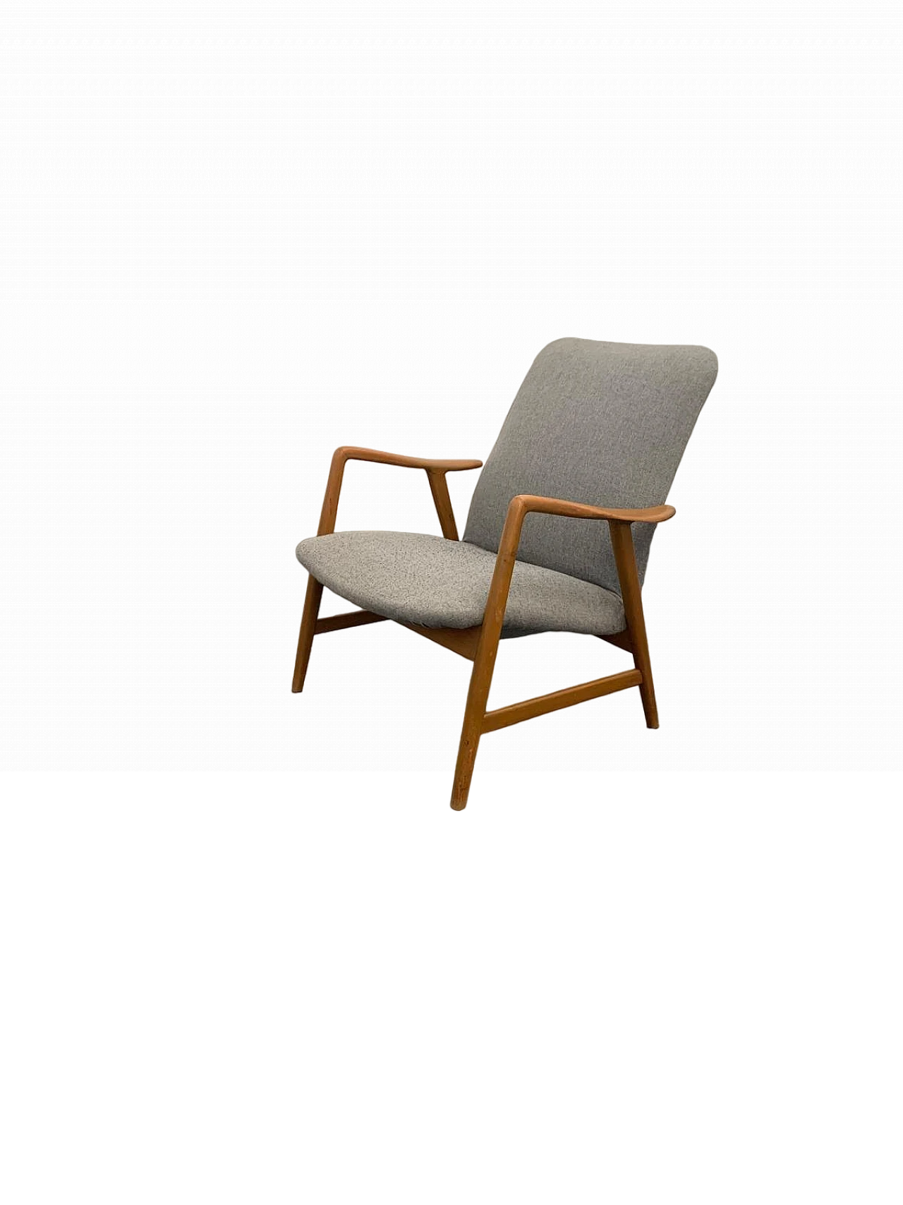 Beech and fabric armchair by Pizzetti Roma, 1950s 11