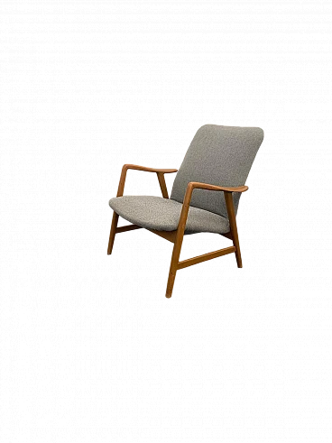 Beech and fabric armchair by Pizzetti Roma, 1950s