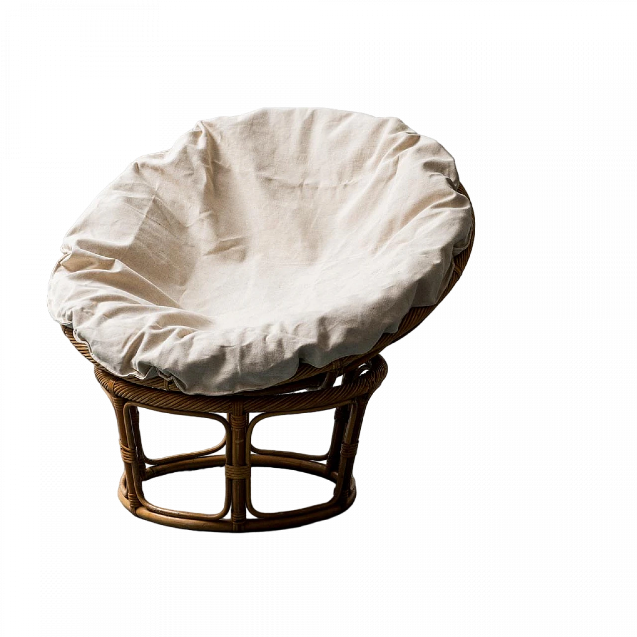 Papasan bamboo and fabric armchair, 1970s 13